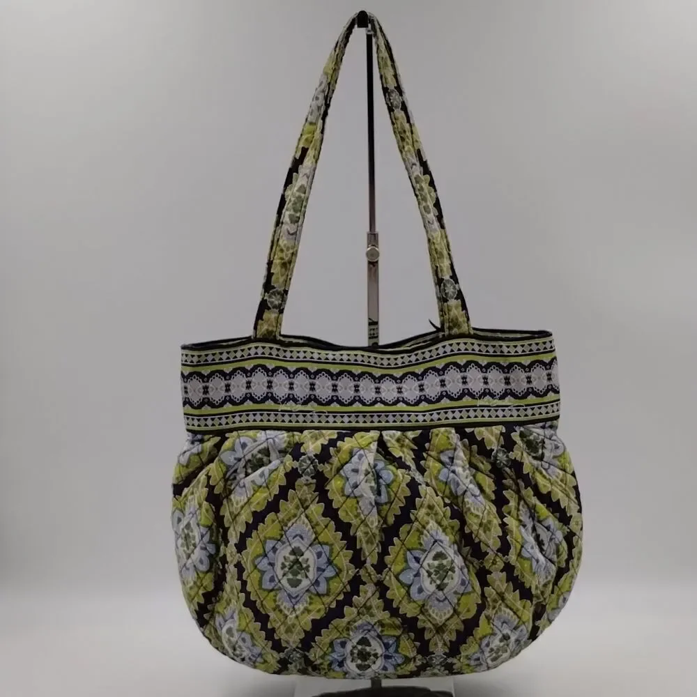 Vera Bradley Cambridge Print Retired Shoulder Bag Cloth Quilted